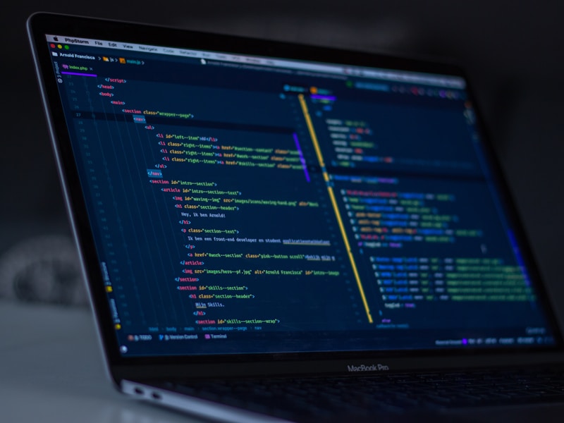 Code on screen